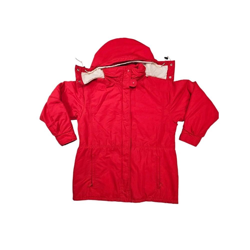 Vintage Woolrich Mens Large Red Quallofil Insulated Winter Coat